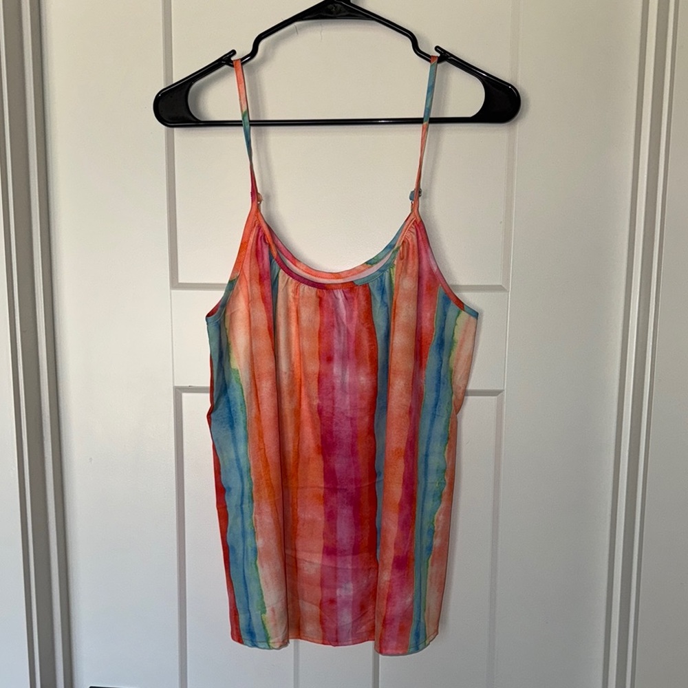 Relaxed Pink and Blue Camisole Tank Top